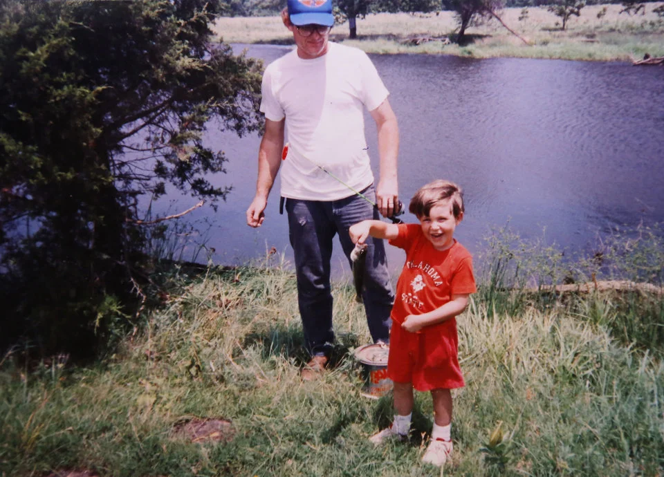 Young Michael Hughes with his foster father, Ernest Bean