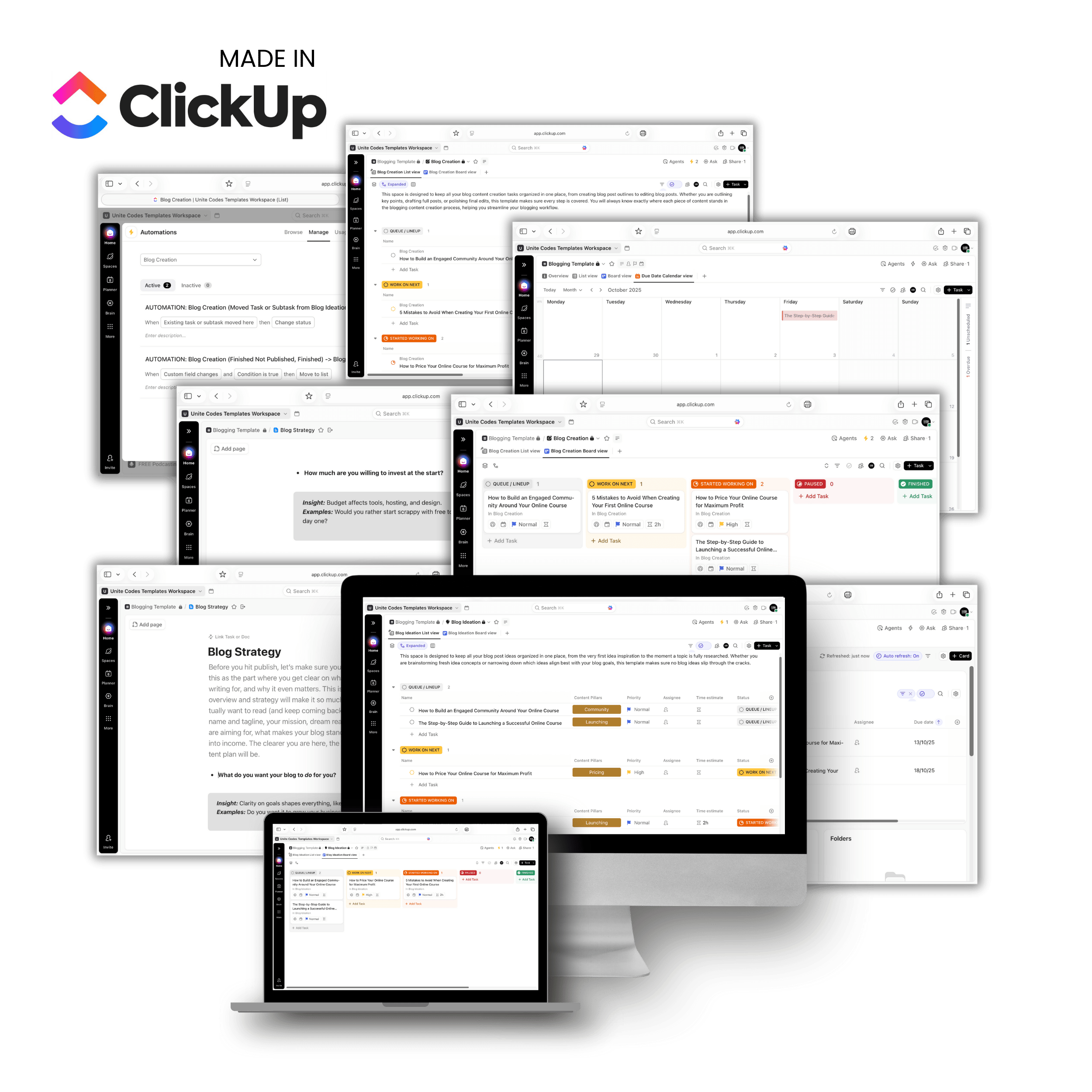 blog clickup templates