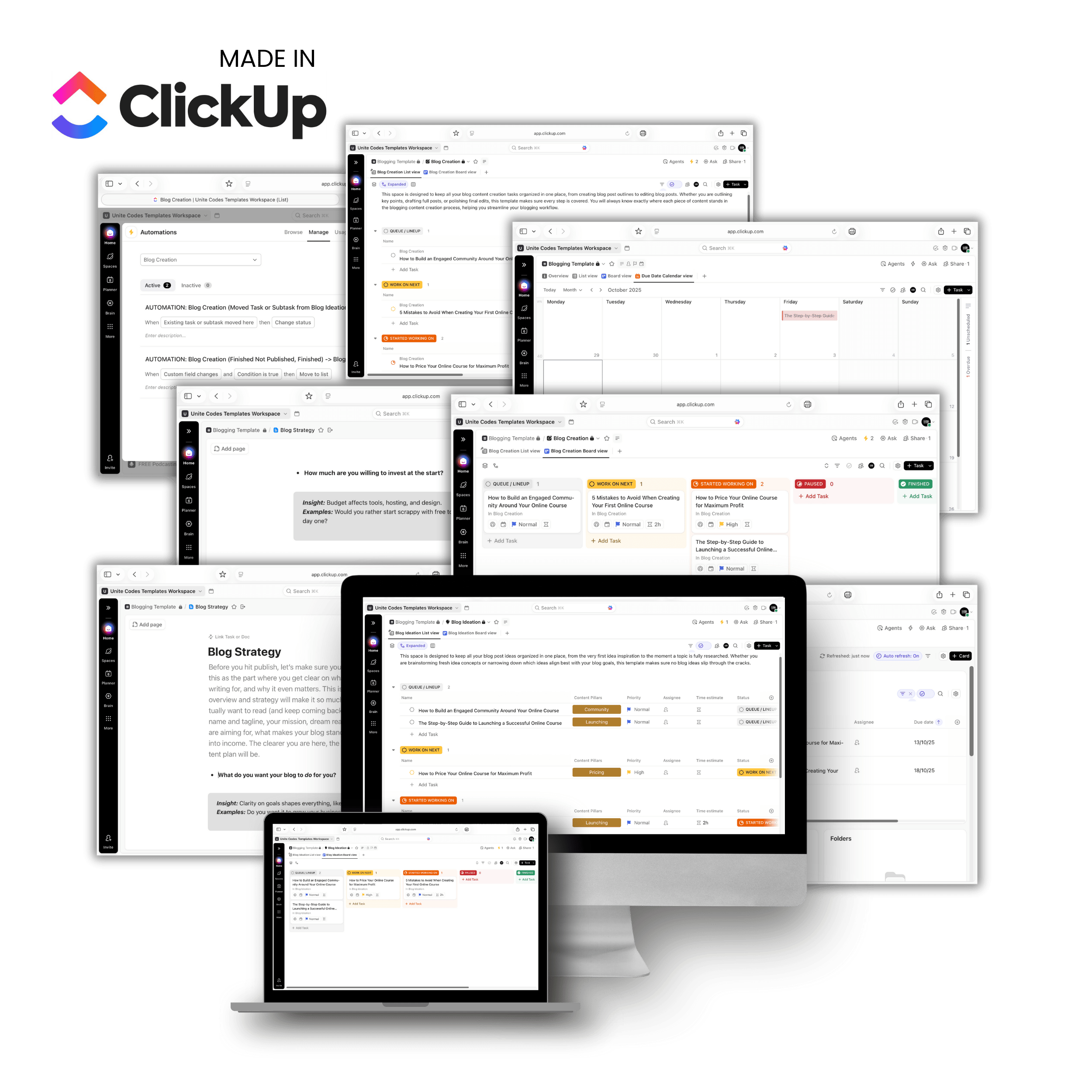 blog clickup template