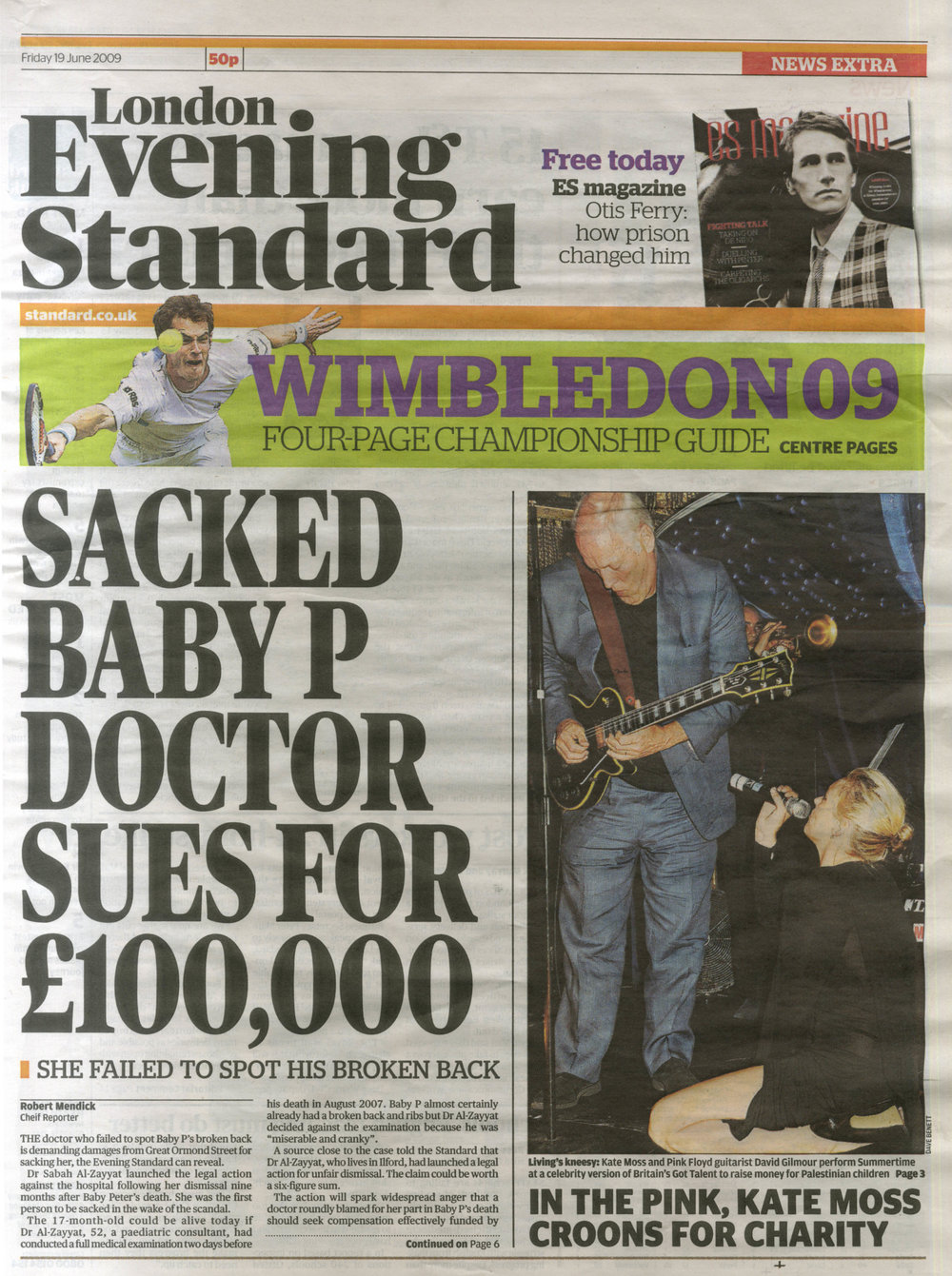 Evening Standard 090619 Front Cover.jpg