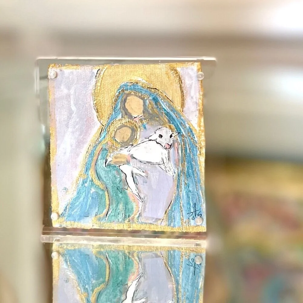 easter gift, madonna and child art, Lamb of God art, prayersontheside, ewtn. the catholic company