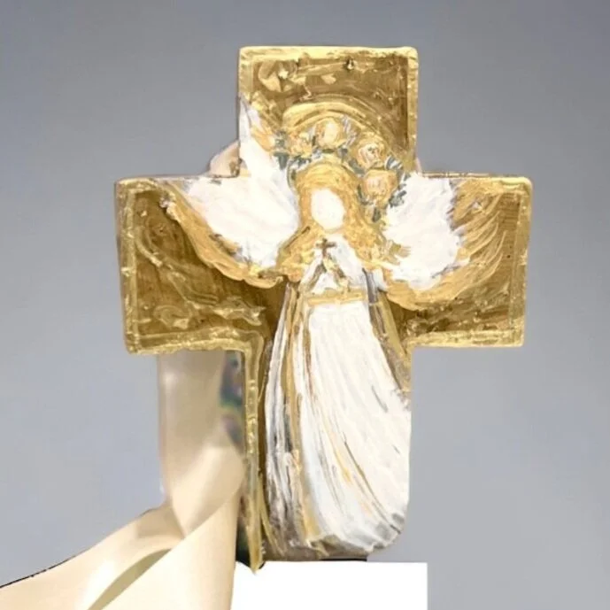 cross, crosses, handmade cross, handmade crosses, catholic cross, angel cross, prayersontheside