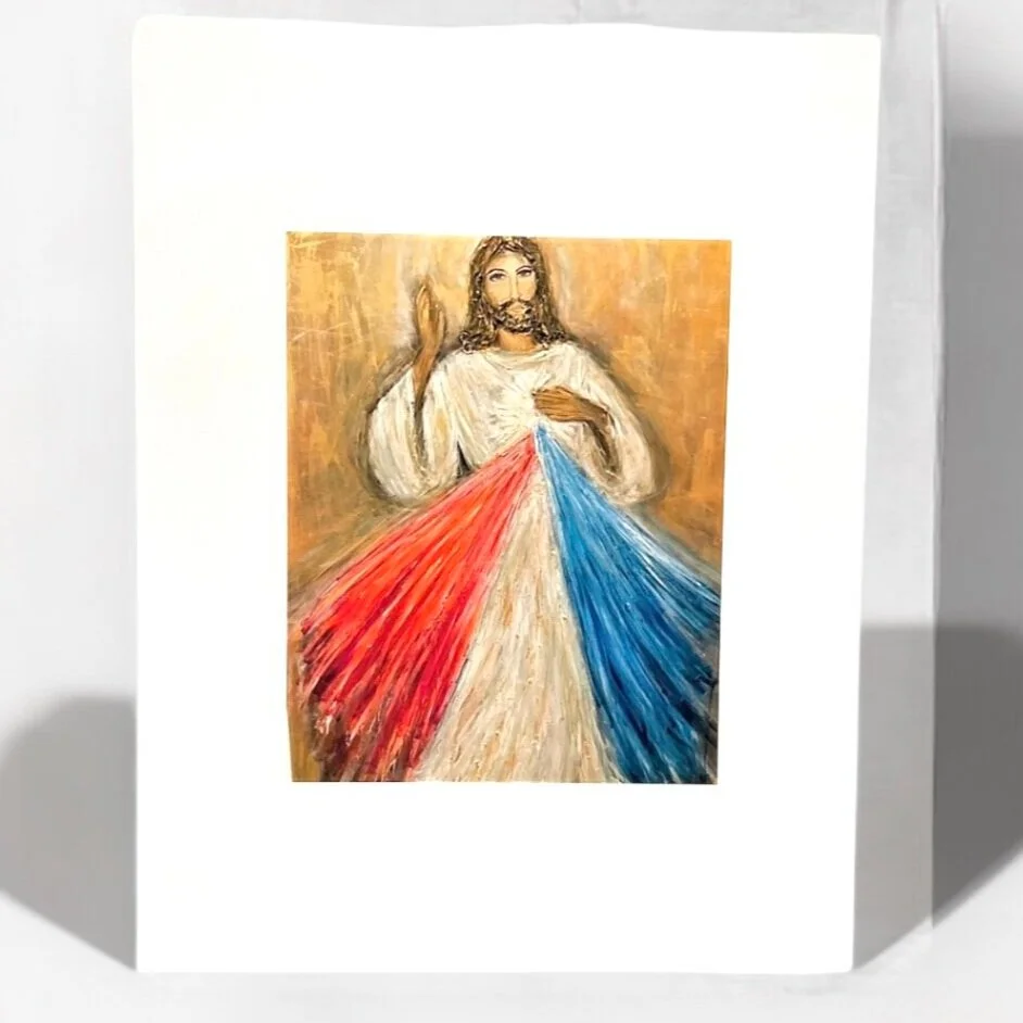 sacred heart, sacred heart art, divine mercy, divine mercy art, catholic art, jesus art, prayersontheside giclee art, the catholic company