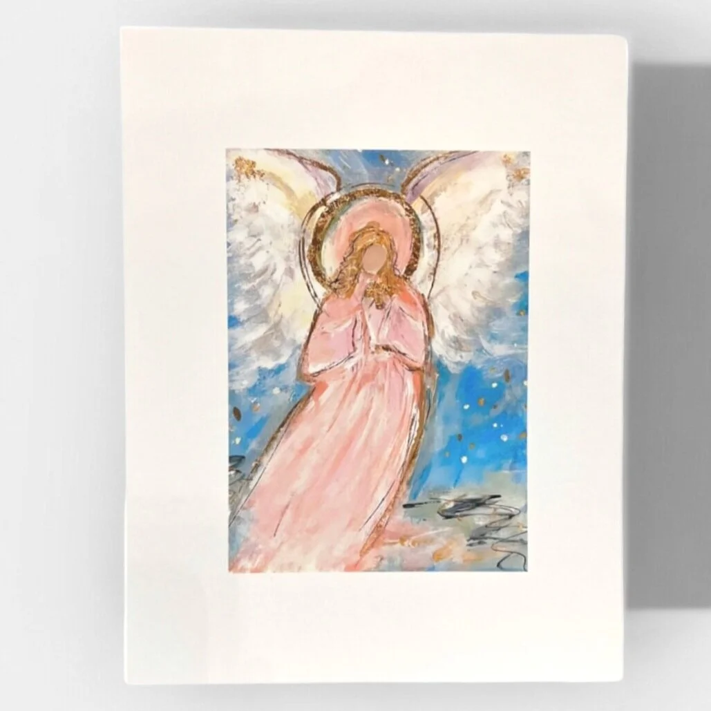 angel art, guardian angel art, christmas art, angel giclee prints, catholic prints angel prints, the catholic company, prayersontheside, catholic artist