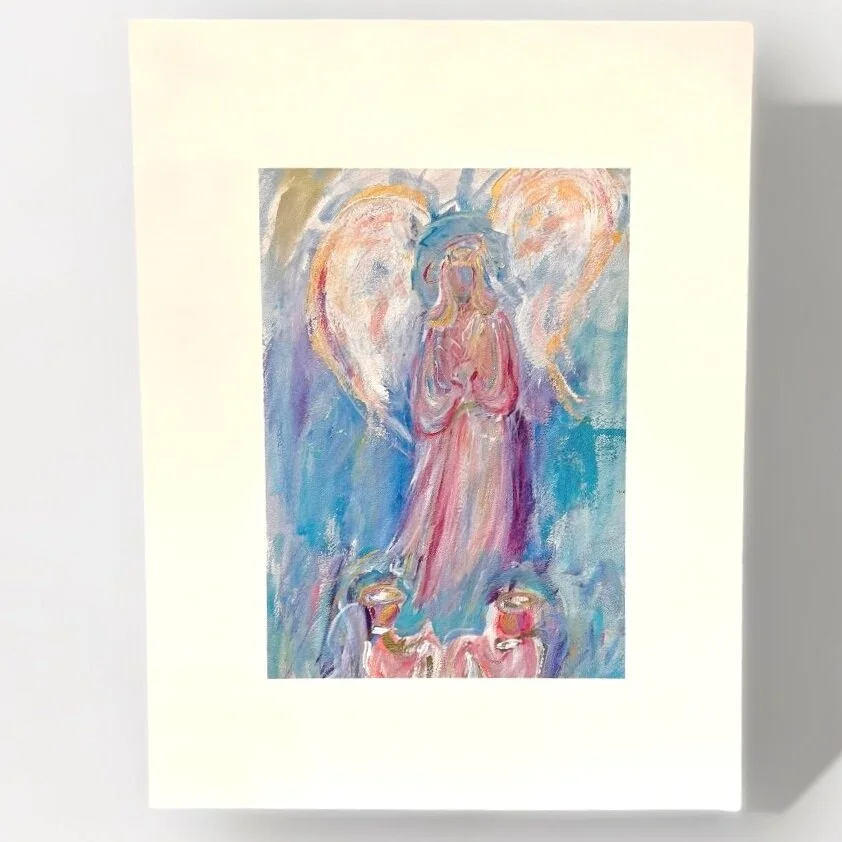 guardian angel art, guardian angel print, catholic art, prayersontheside, catholic art, catholic giclee prints