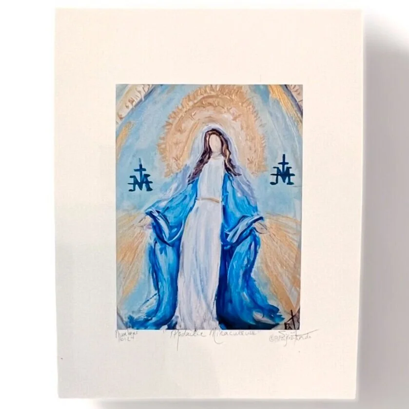 miraculous medal, prayersontheside, catholic fine art prints, catholic prints, miraculous medal giclee prints,  miraculous medal prints, catholic art, catholic art prints, miraculeuse medaille,