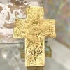 gold cross, gold flower cross, hand painted cross, prayersontheside, suzanne lyell, the catholic company, catholic art, wedding cross, hand crafted cross