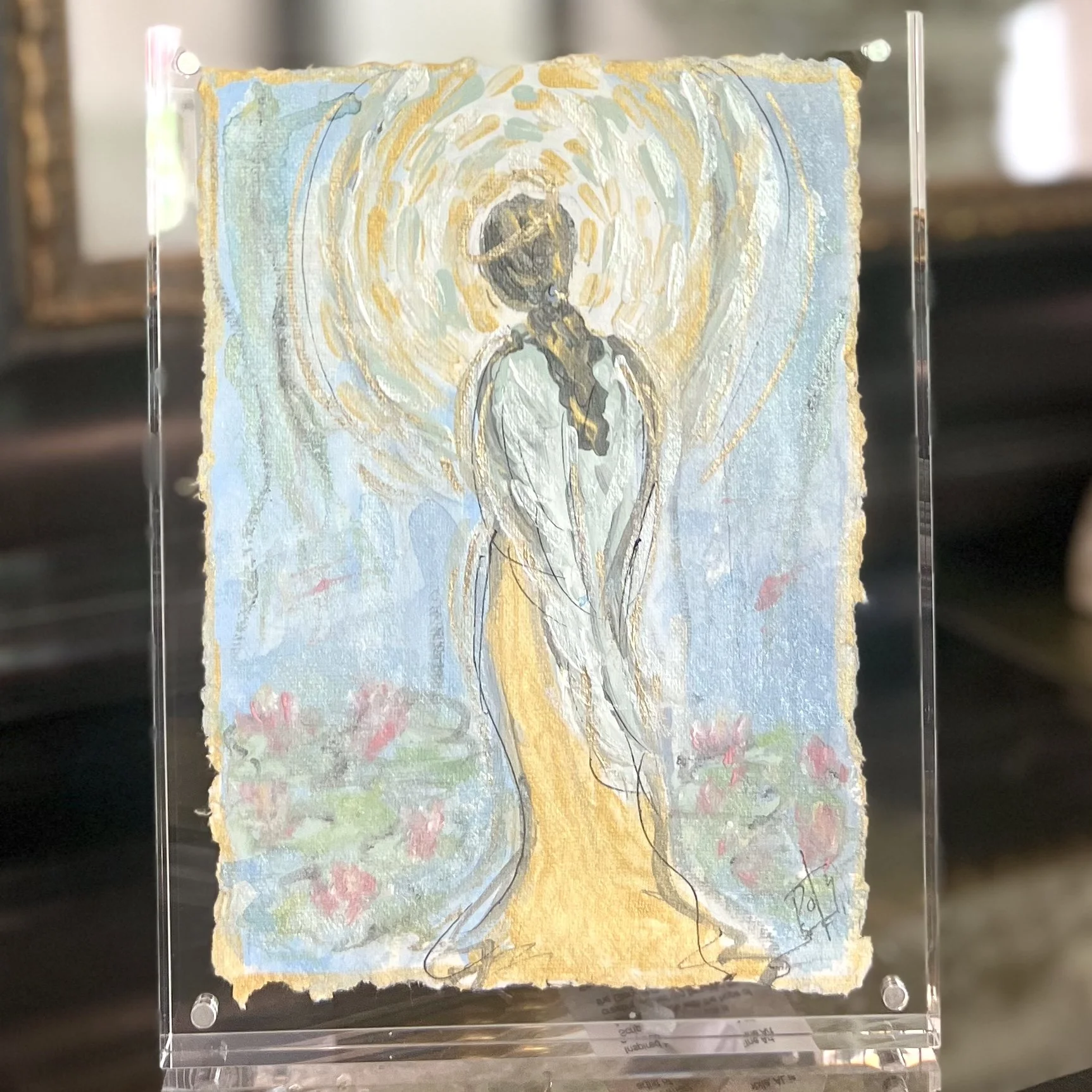 angel art, abstract angel, catholic art, modern catholic art, abstract catholic art, prayersontheside