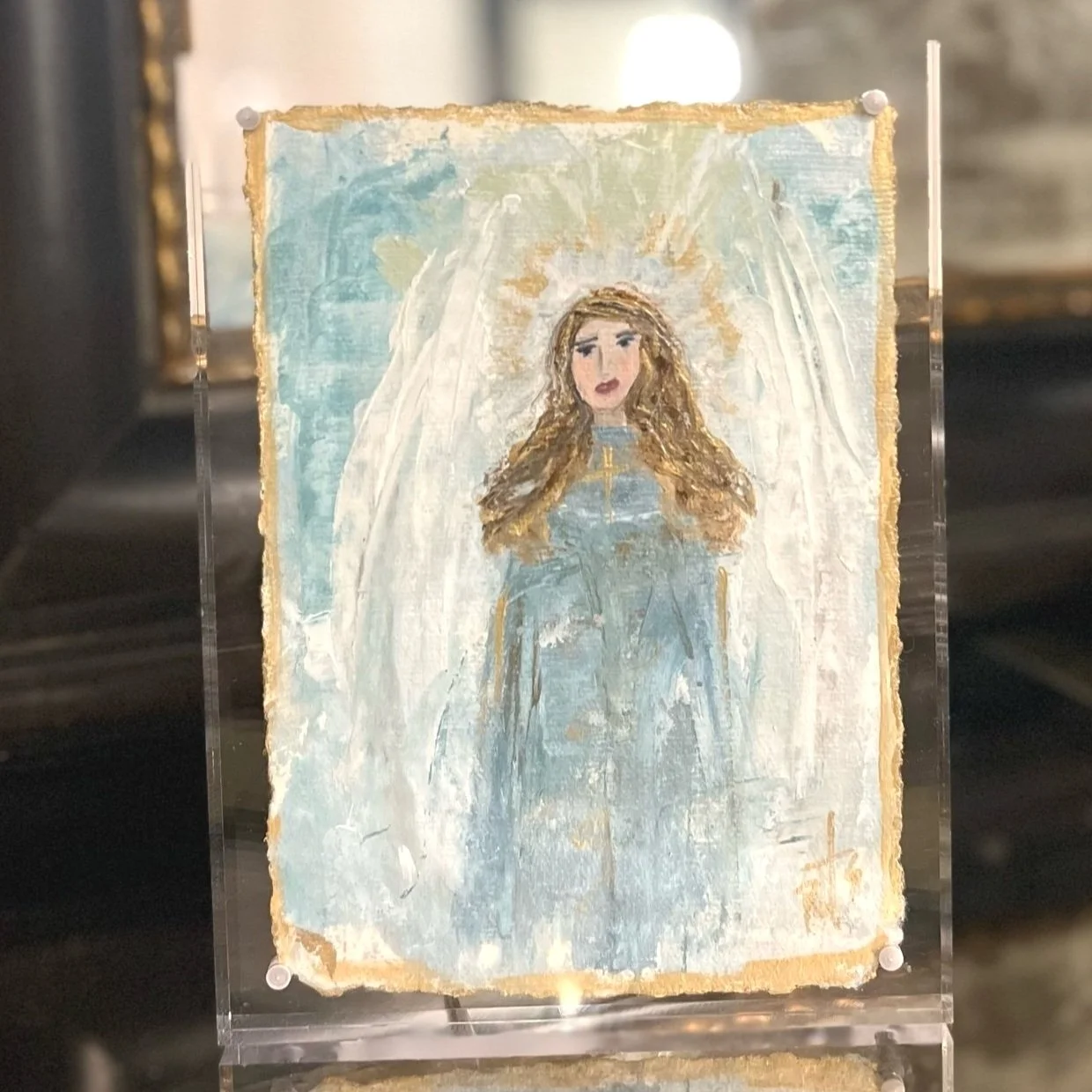 angel art, abstract angel, catholic art, modern catholic art, abstract catholic art, prayersontheside