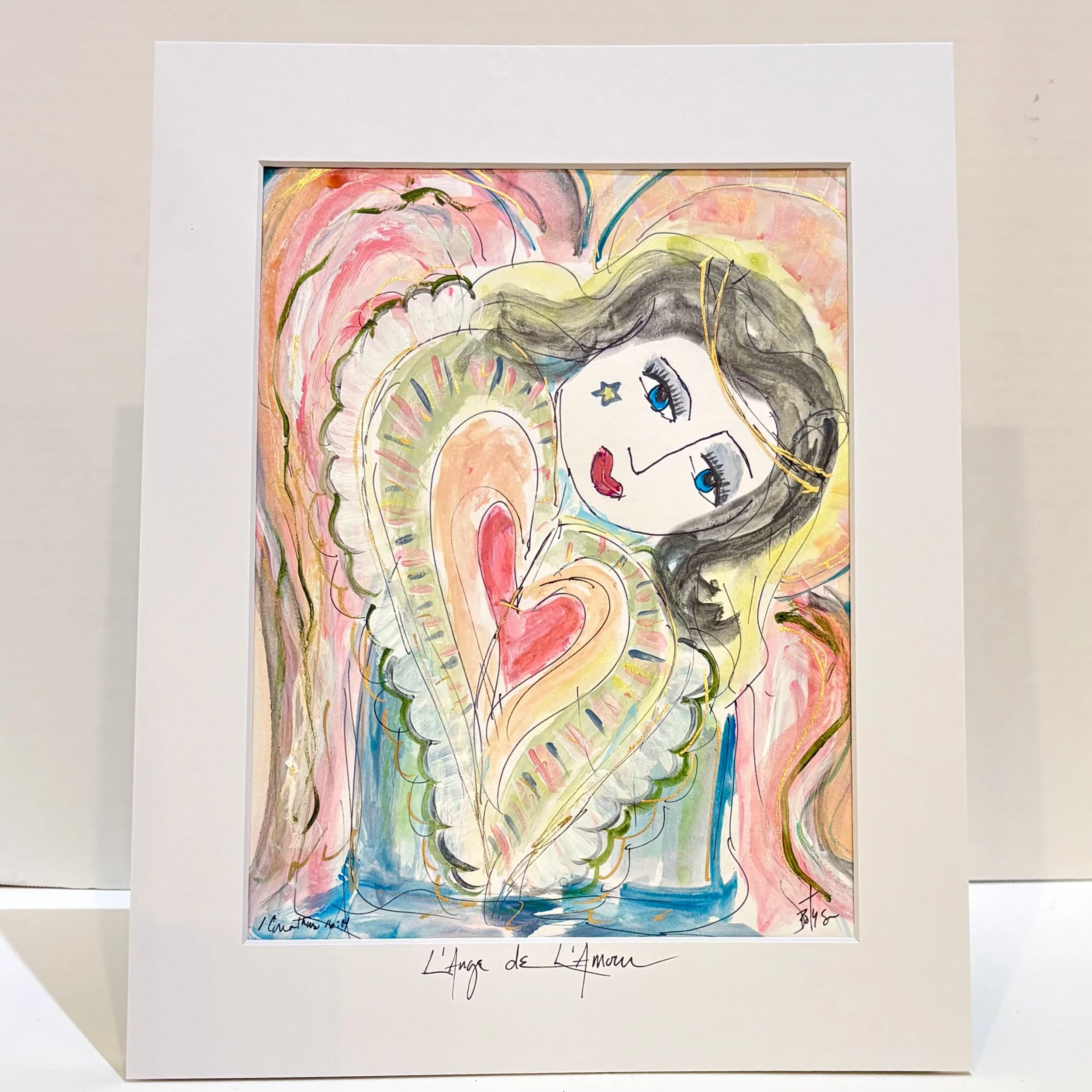 angel art, valentine angel, abstract angel, angel prints, angel art print, catholic art, catholic art prints, prayersontheside, the catholic company