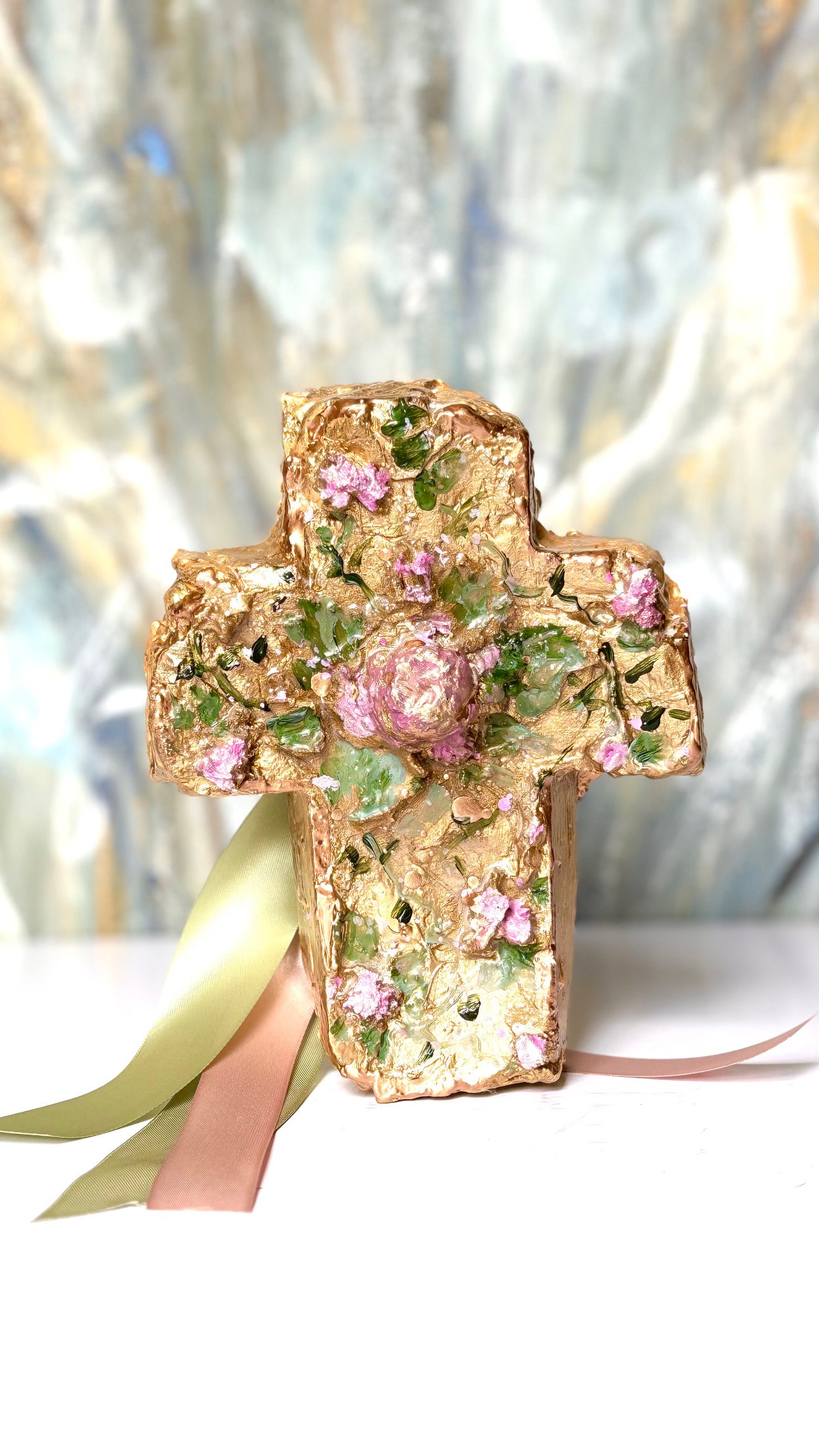 cross, saint jude cross,prayersontheside, rose cross, flower cross breast cancer cross, flower cross,