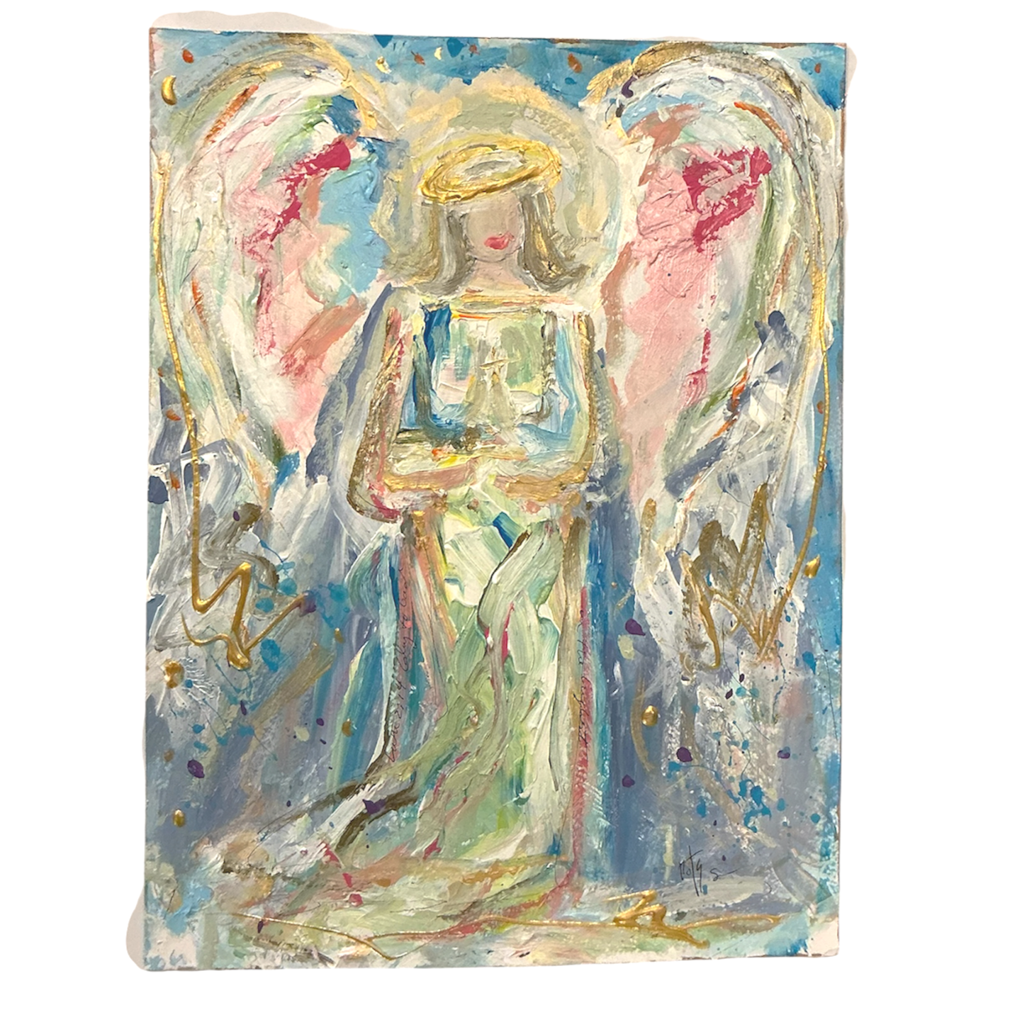 angel art, abstract angel, angel prints, angel art print, catholic art, catholic art prints, prayersontheside, the catholic company