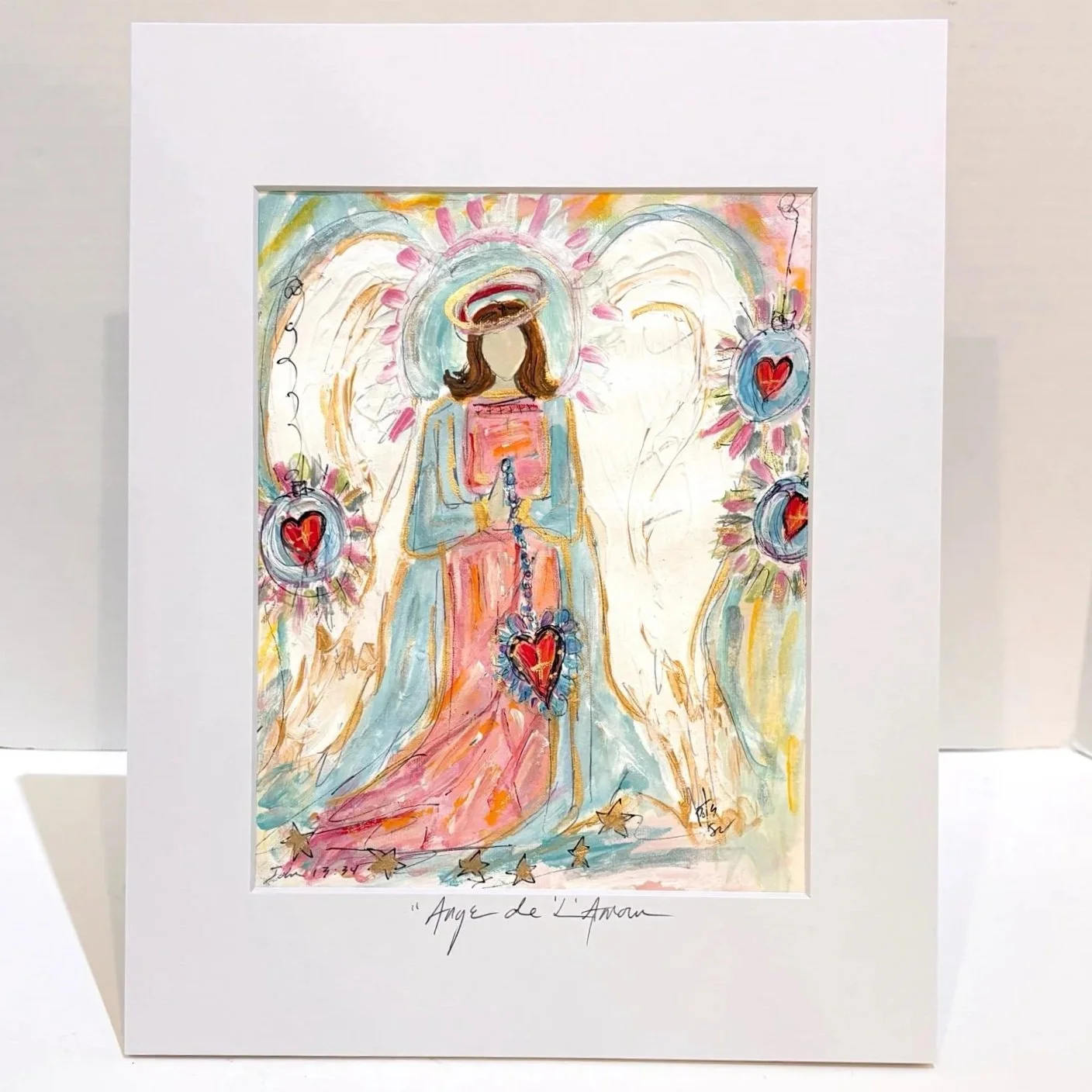 angel art, valentine angel, valentine, abstract angel, angel prints, angel art print, catholic art, catholic art prints, prayersontheside, the catholic company