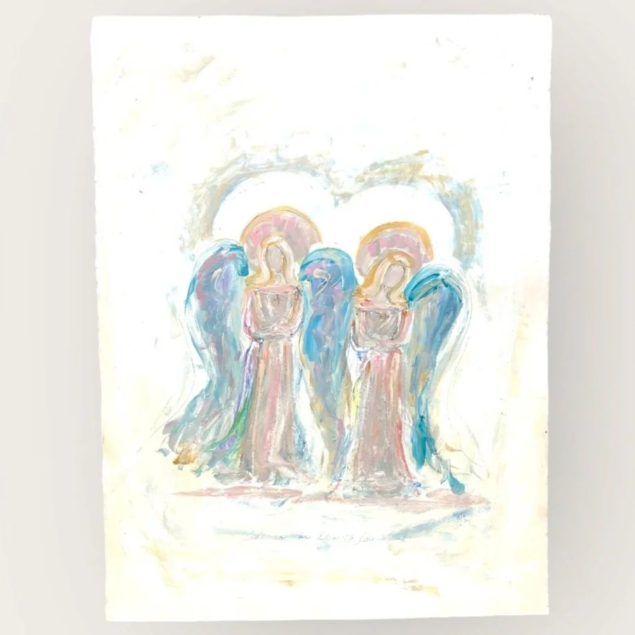 guardian angel painting, prayersontheside, abstract angel painting, angel watercolor, abstract angel