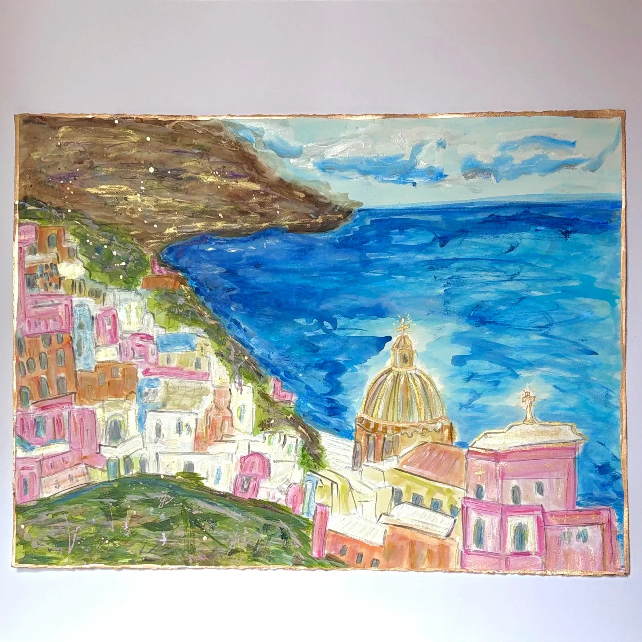postitano, positano art, italy art, amalfi coast art, catholic art, prayersontheside