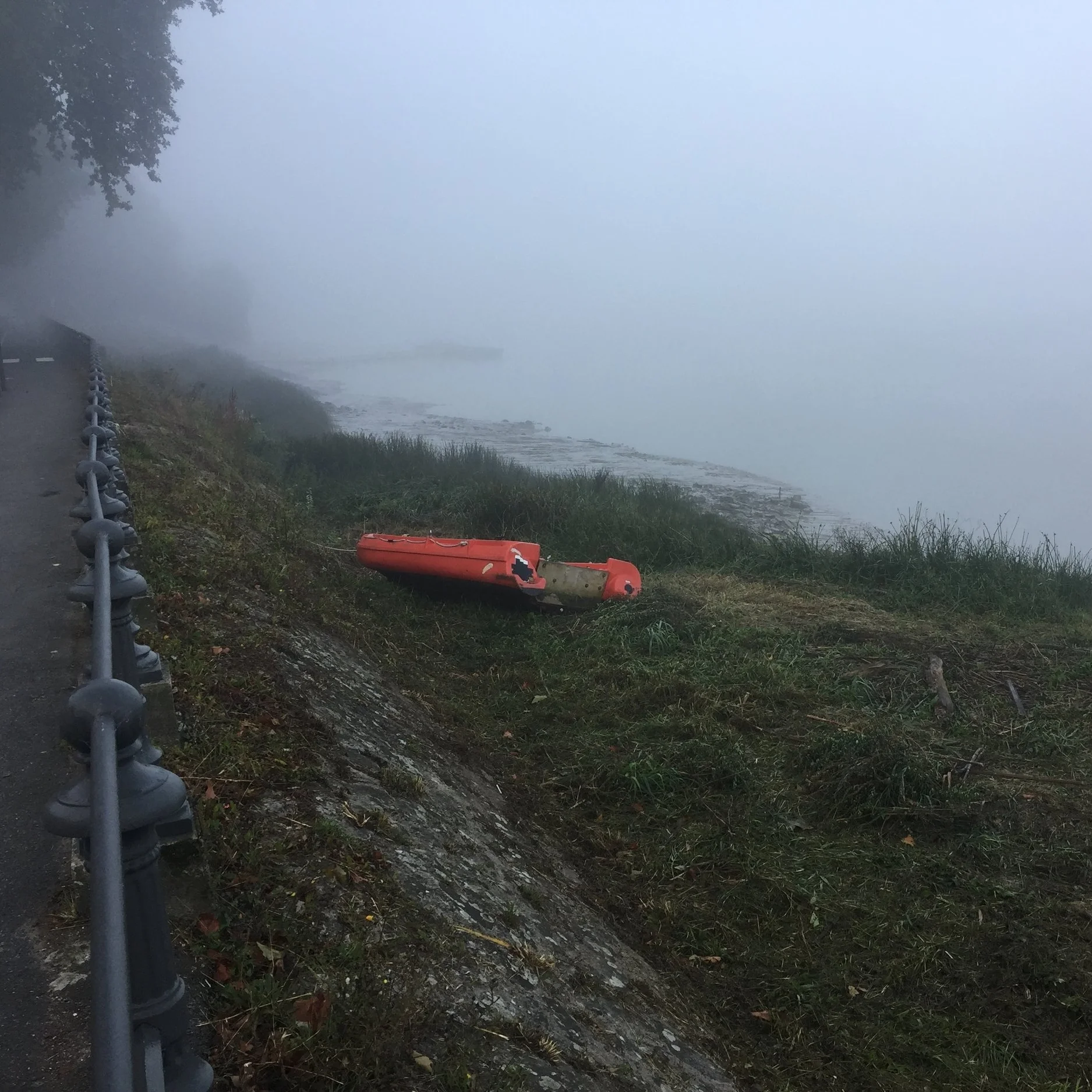 Foggy day on the Loire River (Trentemoult).