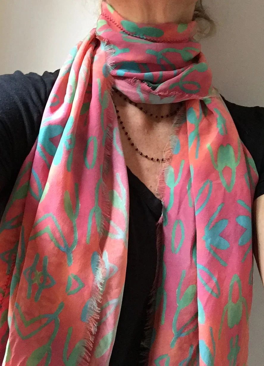 Elaine Crimson silk scarf