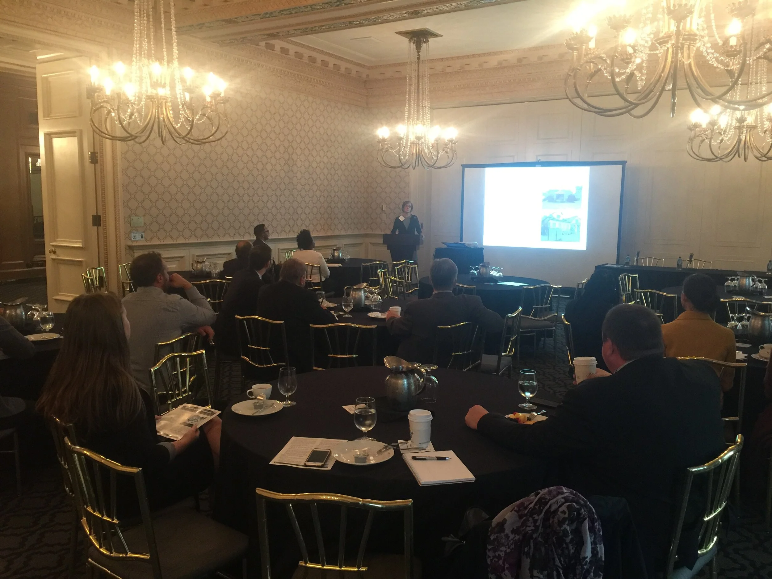 Lisa Nelson presenting her research findings at the GOPC/FRBC Policy Briefing on October 9.