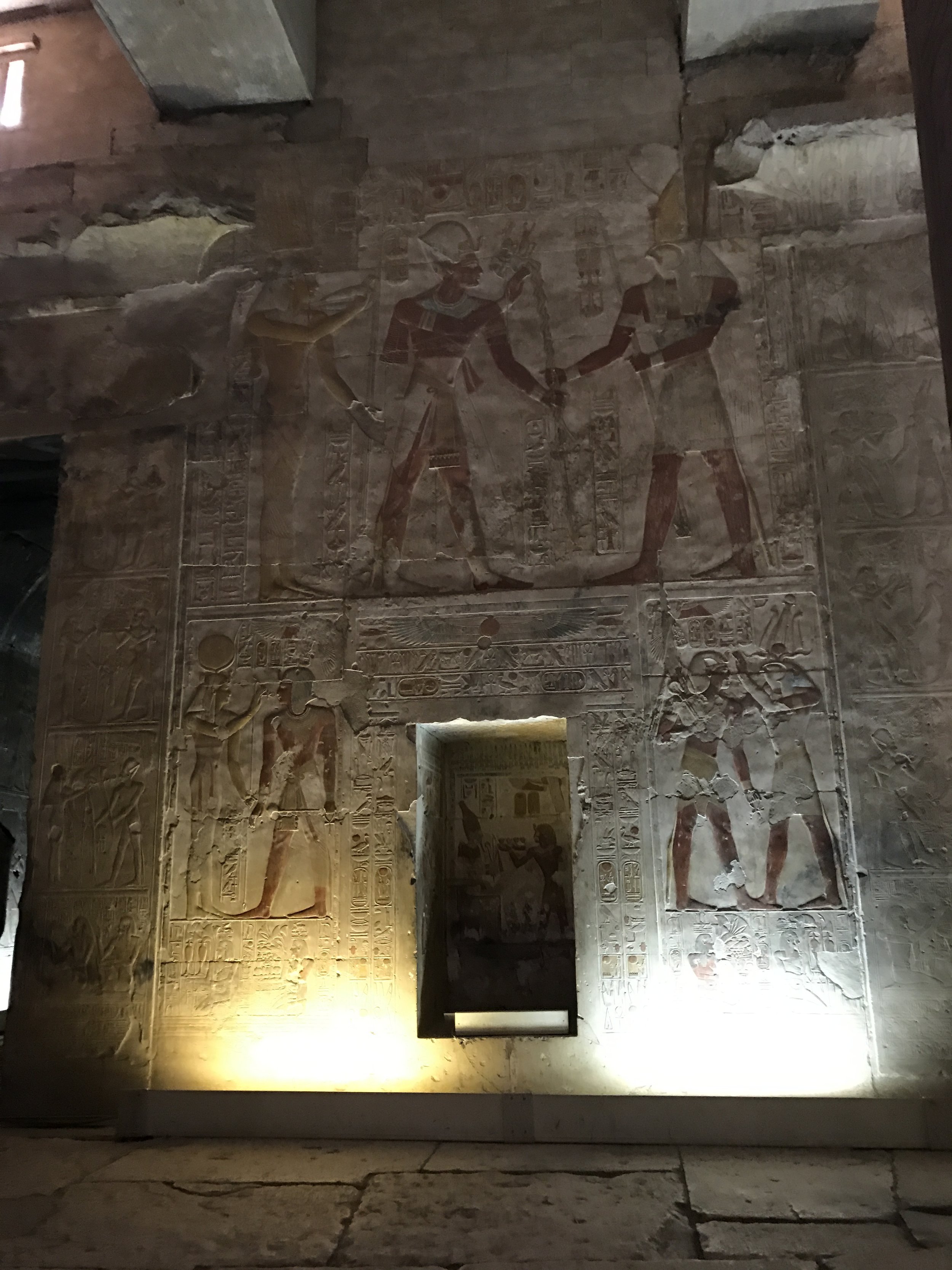 Hieroglyphs and Altar Within Seti I Temple, Abydos (by Erika Mermuse)