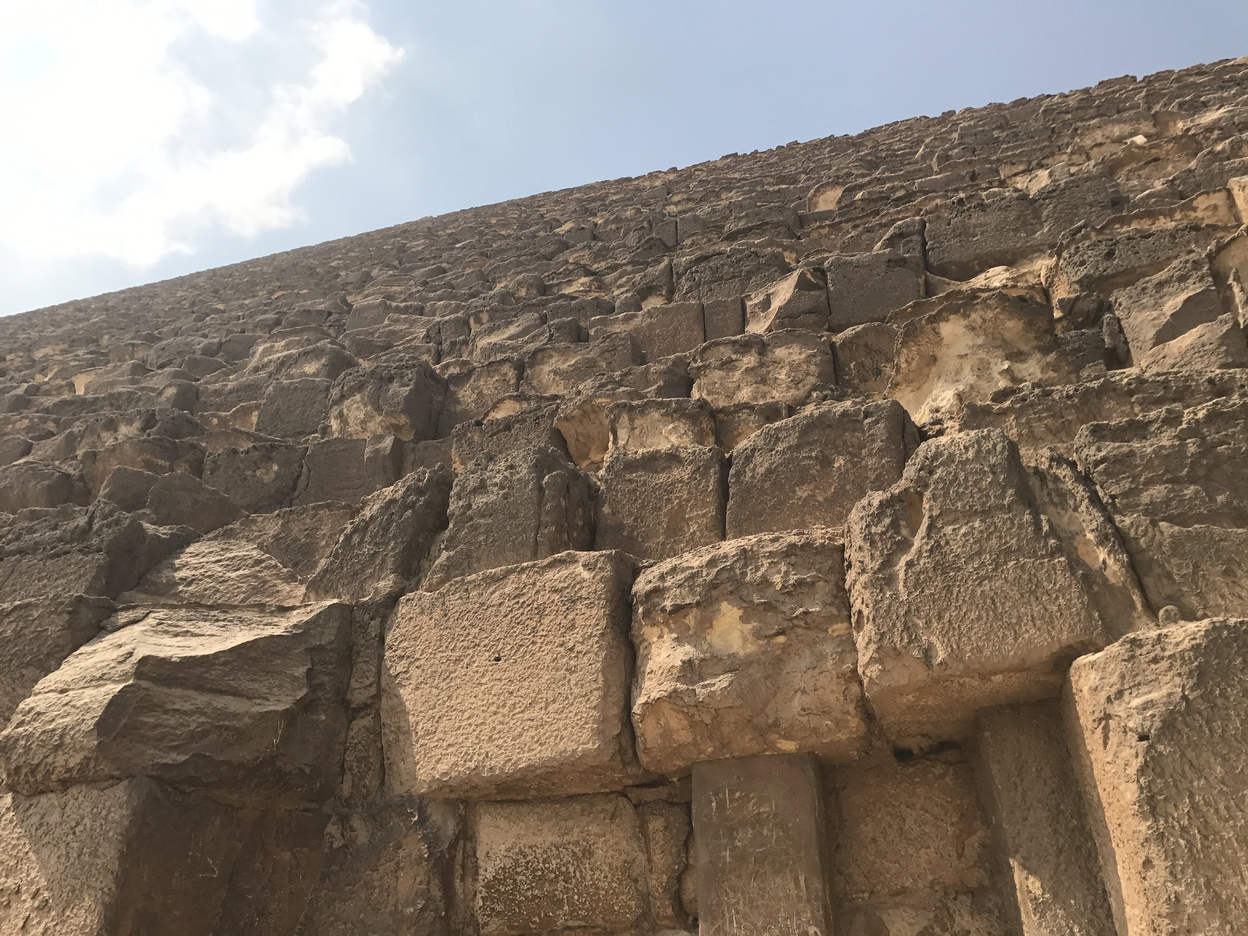 The Great Pyramid at Giza, Looking Up (by Erika Mermuse)