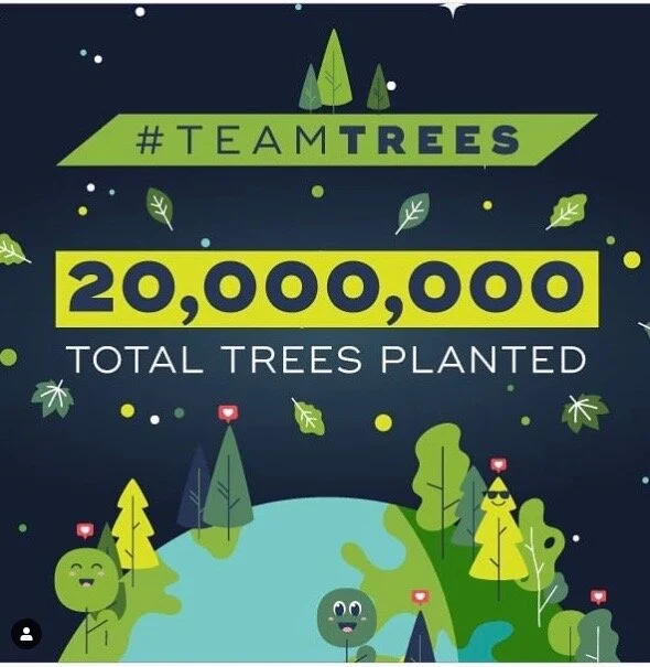 #TeamTrees exceeds goal of planting 20 million trees!