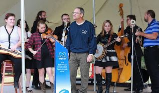 MSU President Dr. Wayne Andrews usually joins the traditional music group for a song or two during the festival.