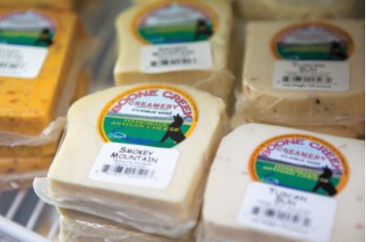 Boone Creek Creamery features a Kentucky Proudretail store that sells a variety of artisan cheeses.