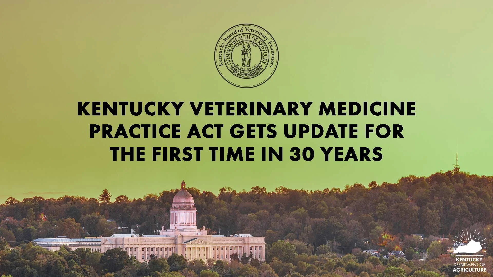 Commissioner Quarles Applauds Passage of Bill That Modernizes Veterinary Care in Kentucky