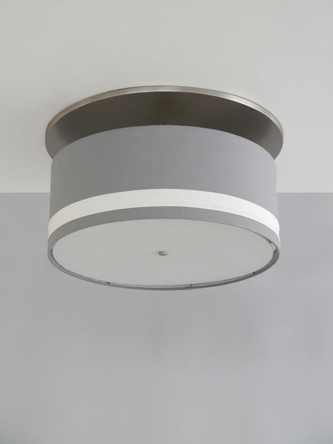 Striped_C-103_Striped Drum Ceiling Fixture w_ Large Canopy_Satin Nickel_Gray and White.jpg