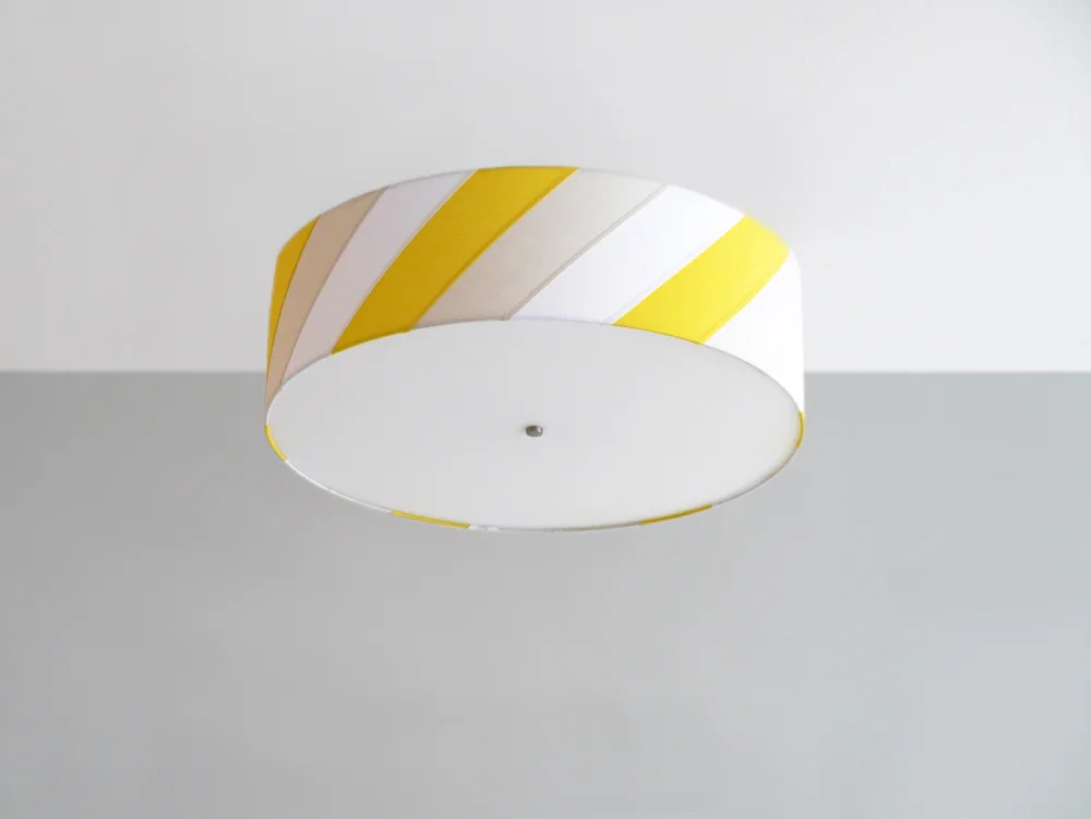 Striped_C-186_Diagonal Striped Ceiling Fixture_Satin Nickel_Yellow, Tan and White.jpg