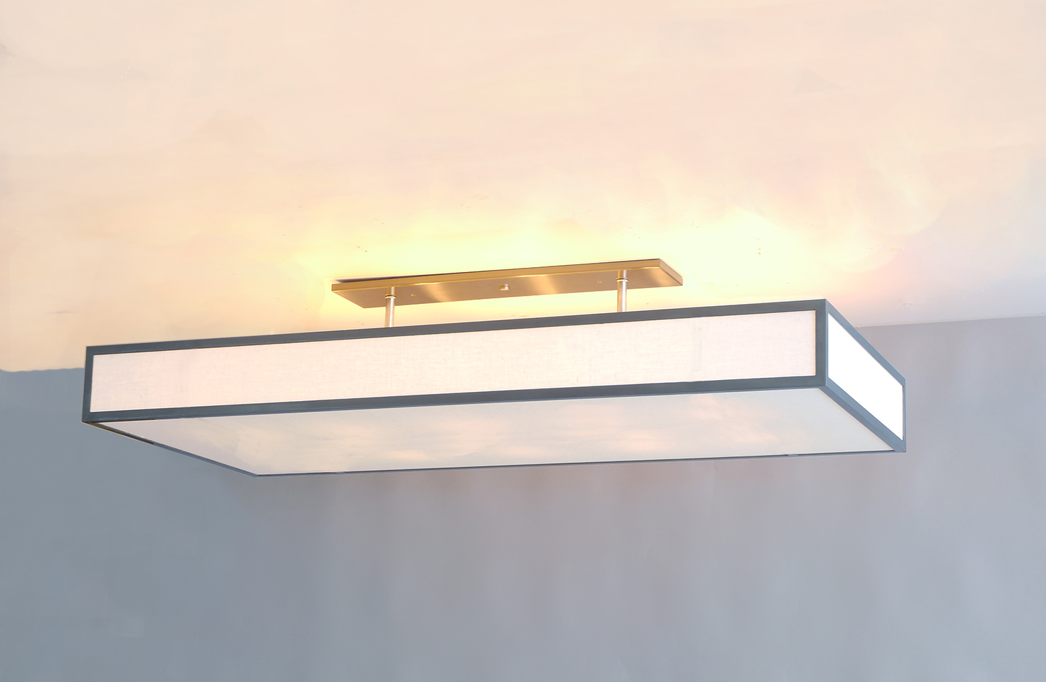 Framed_C-111_Framed Rectangle Ceiling Fixture with Two Stems_Satin Brass_White.jpg