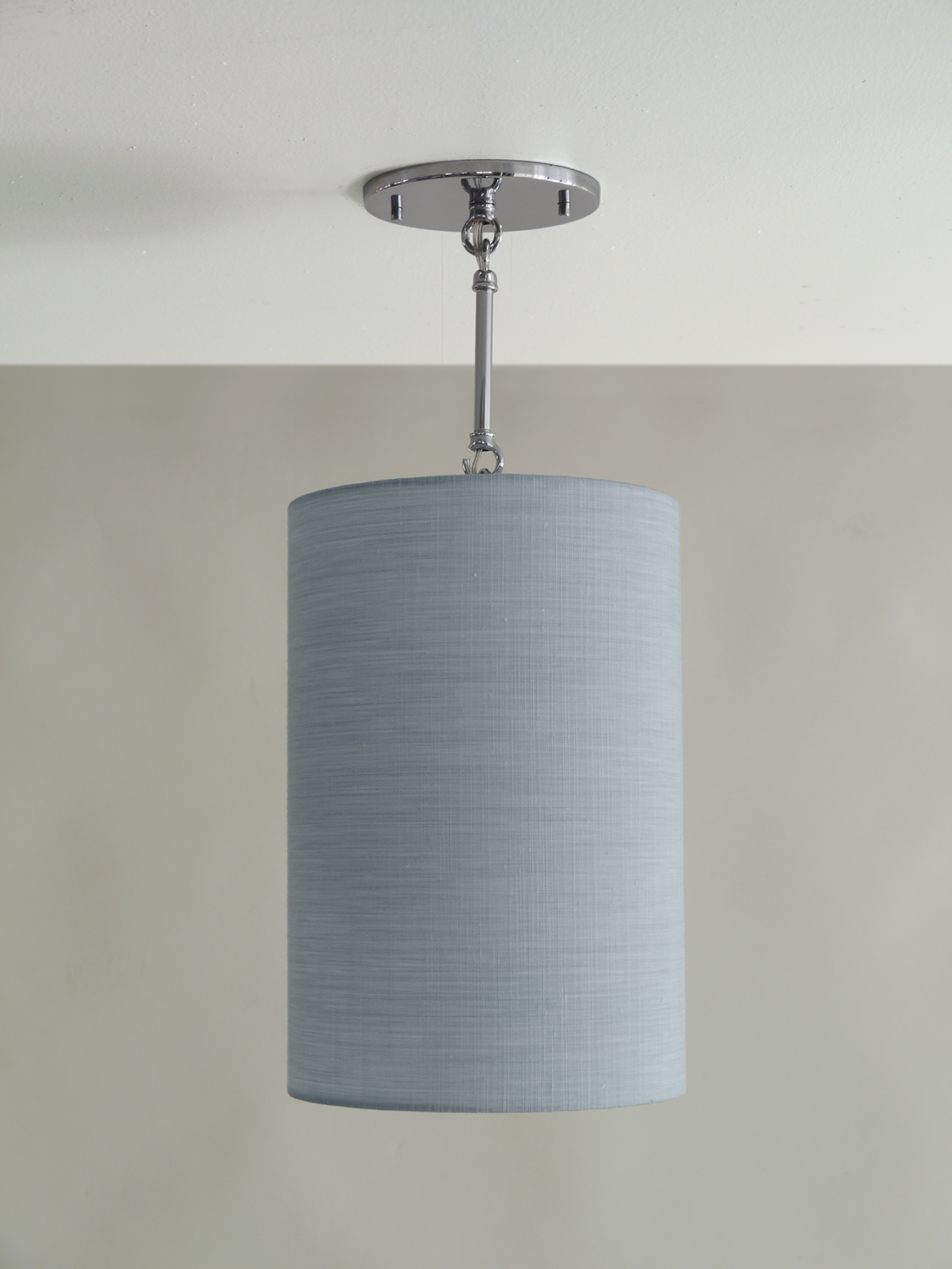 Drums and Boxes_C-153_Cylinder Pendant with Stem and Loops_Satin Nickel_Blue.jpg