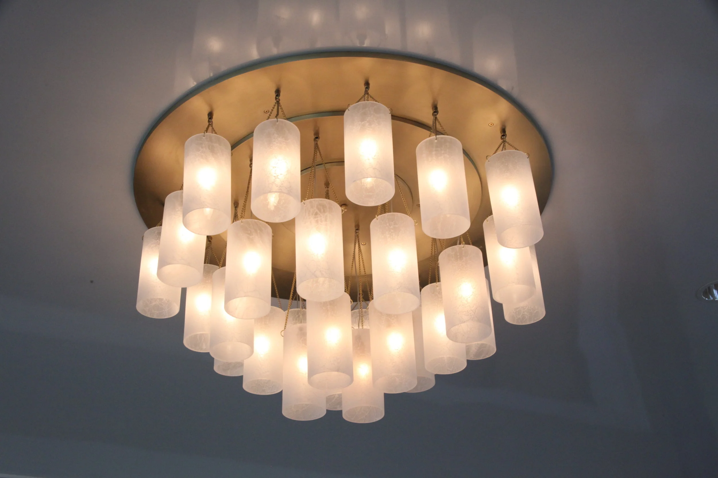 Glass + Crystal_C-171_Multi_Tiered Glass Shade Chandelier_Satin Brass_Glass.JPG