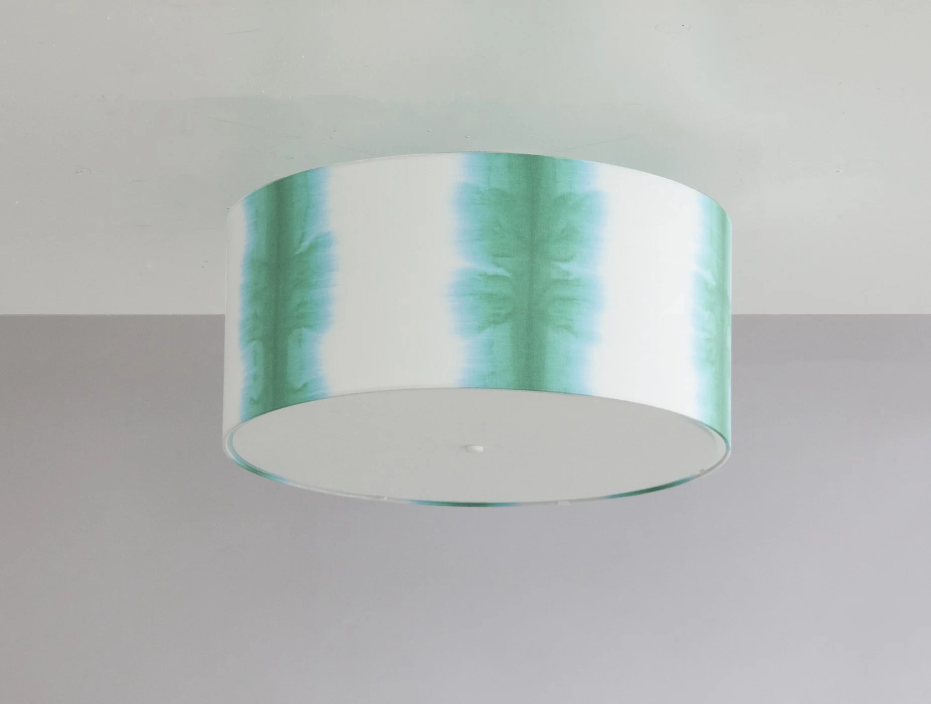 Bone Simple Design_Shibori Vertical Stripe Drum Ceiling Fixture_Emerald Green.jpg