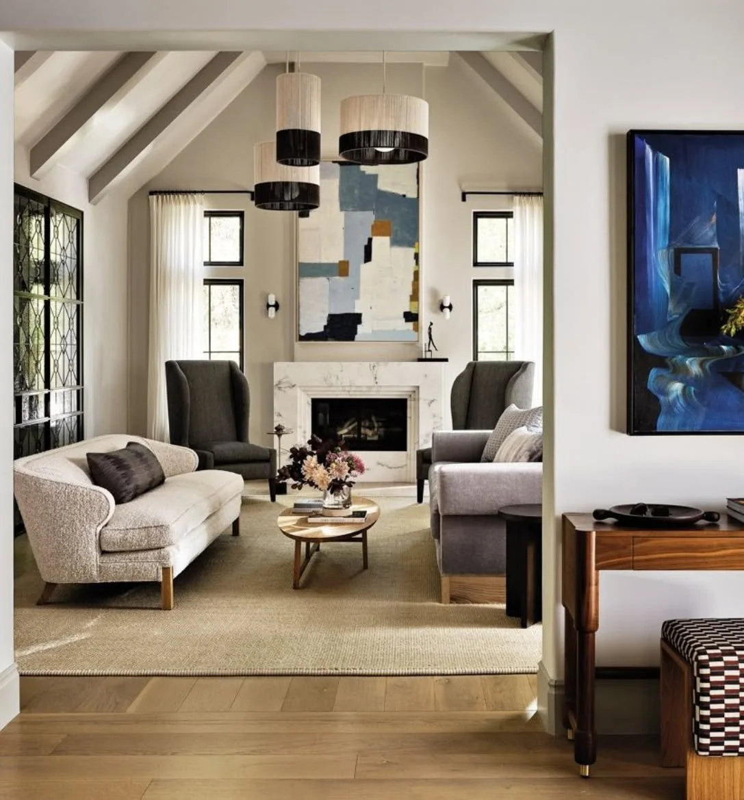 We are very excited to see a trio of our Horizon pendants in the Luxe magazine May/June issue! Huge thanks to @peruridesigncompany  for bringing our work into such thoughtful interiors.

The contrast between the natural and black-dyed sections picks 