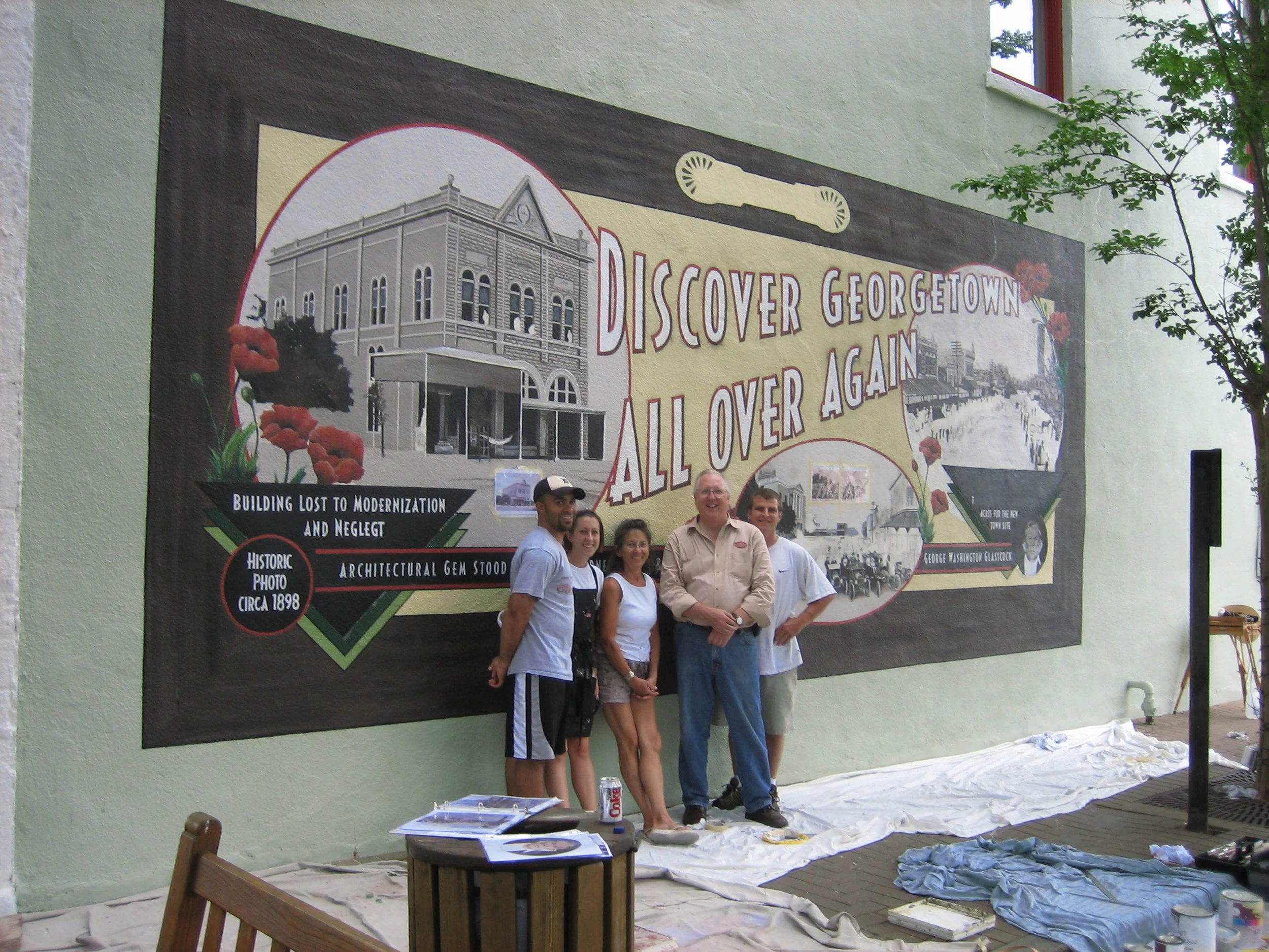 End of day progress after 2nd weekend with volunteers; Anthony Curtis, Sarah Blankenship, Sue Hains, Gordan Baker and Byron Vargo