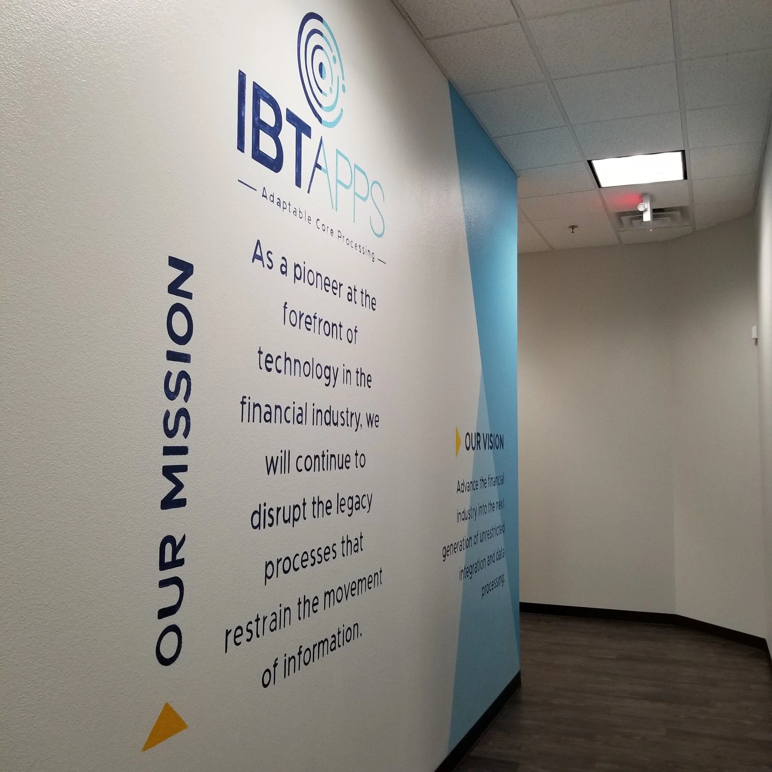 office branding hallway
