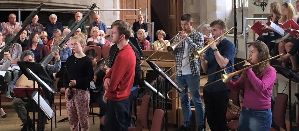 Students rehearse with members of The City Musick at Dartington Summer Festival and School