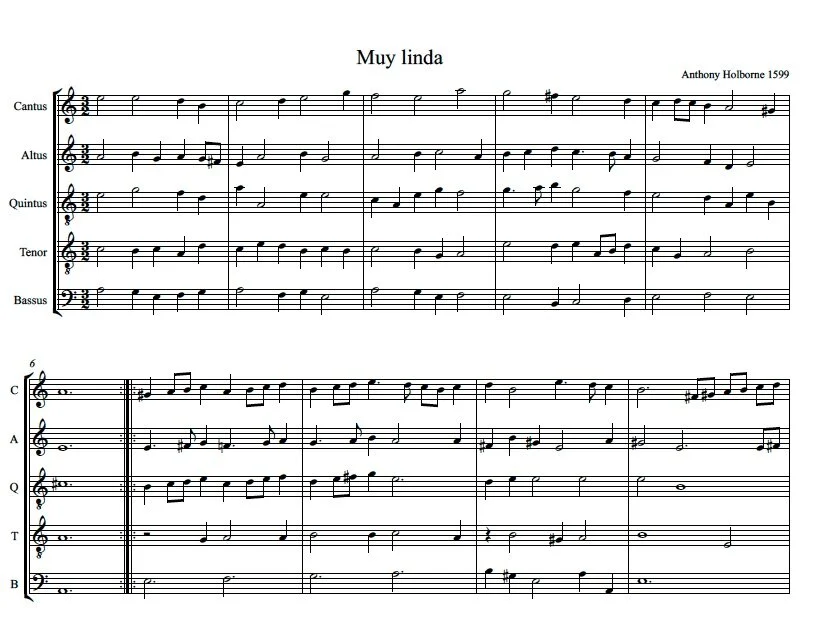 Muy linda/The widowes myte/wanton (Anthony Holborne 1599)