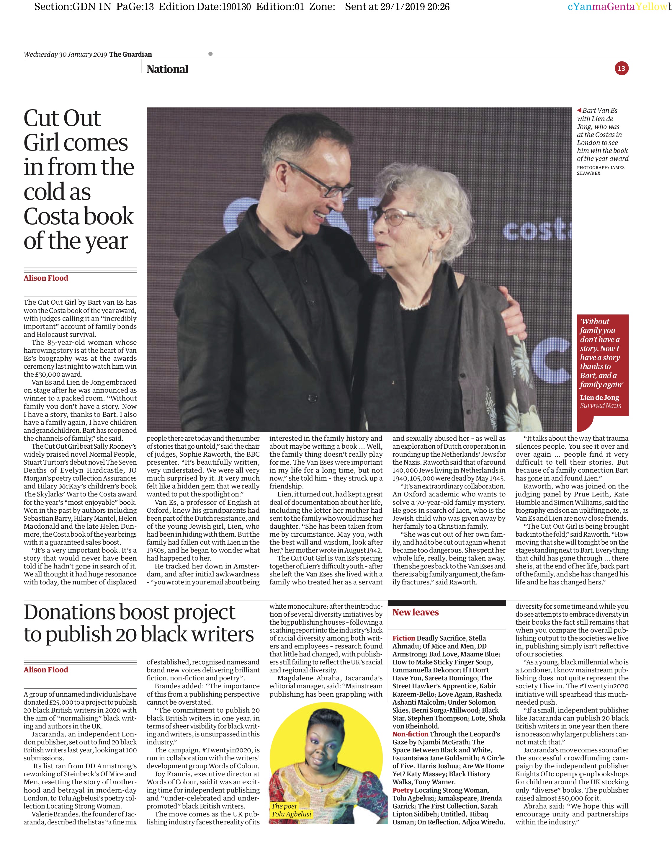 Costa Book of The Year Awards / Guardian