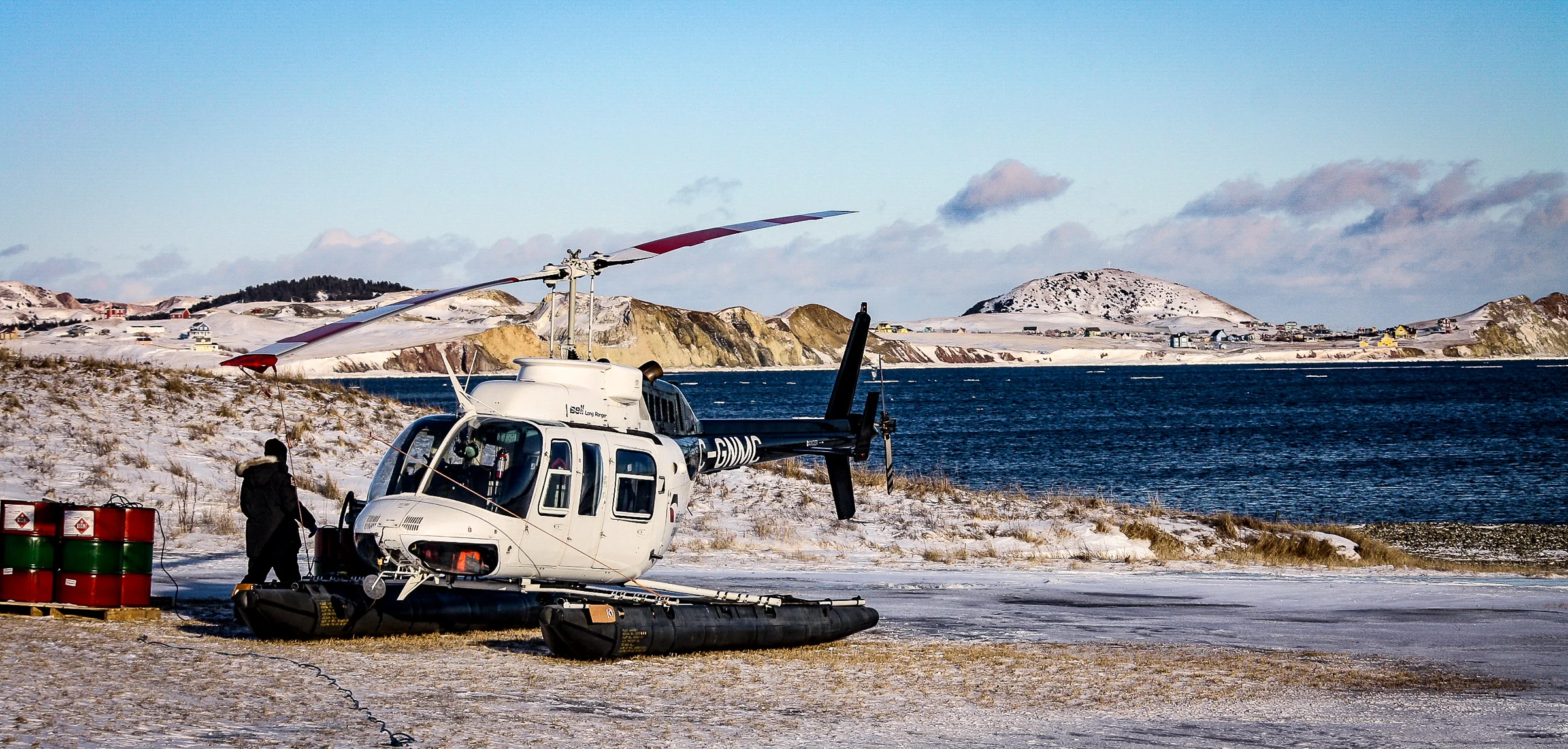 Les Îles-de-la-Madeleine is one of the few places in the world that can accommodate seal-tourism. During that short winter season, helicopters dispatch for excursions several times a day from a beachfront in view of the island’s small community. JONAA©Andrea King