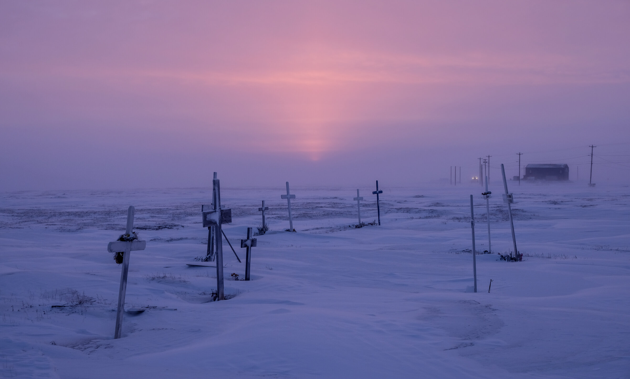 The cemetery at Kaktovik, a town of close to 300 inhabitants in North Slope Borough, Alaska.   JONAA©Mia Bennett