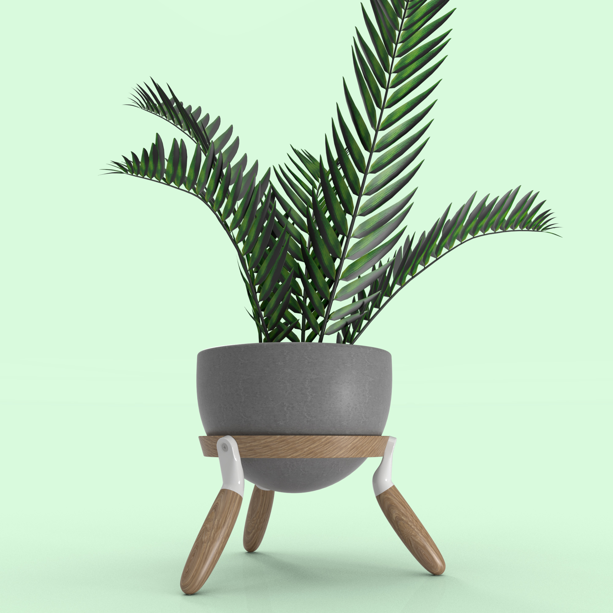 Planter made with wood and concrete