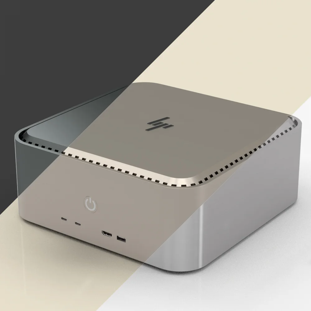 HP Compact Workstation, avaliable in Black, Gold and Silver