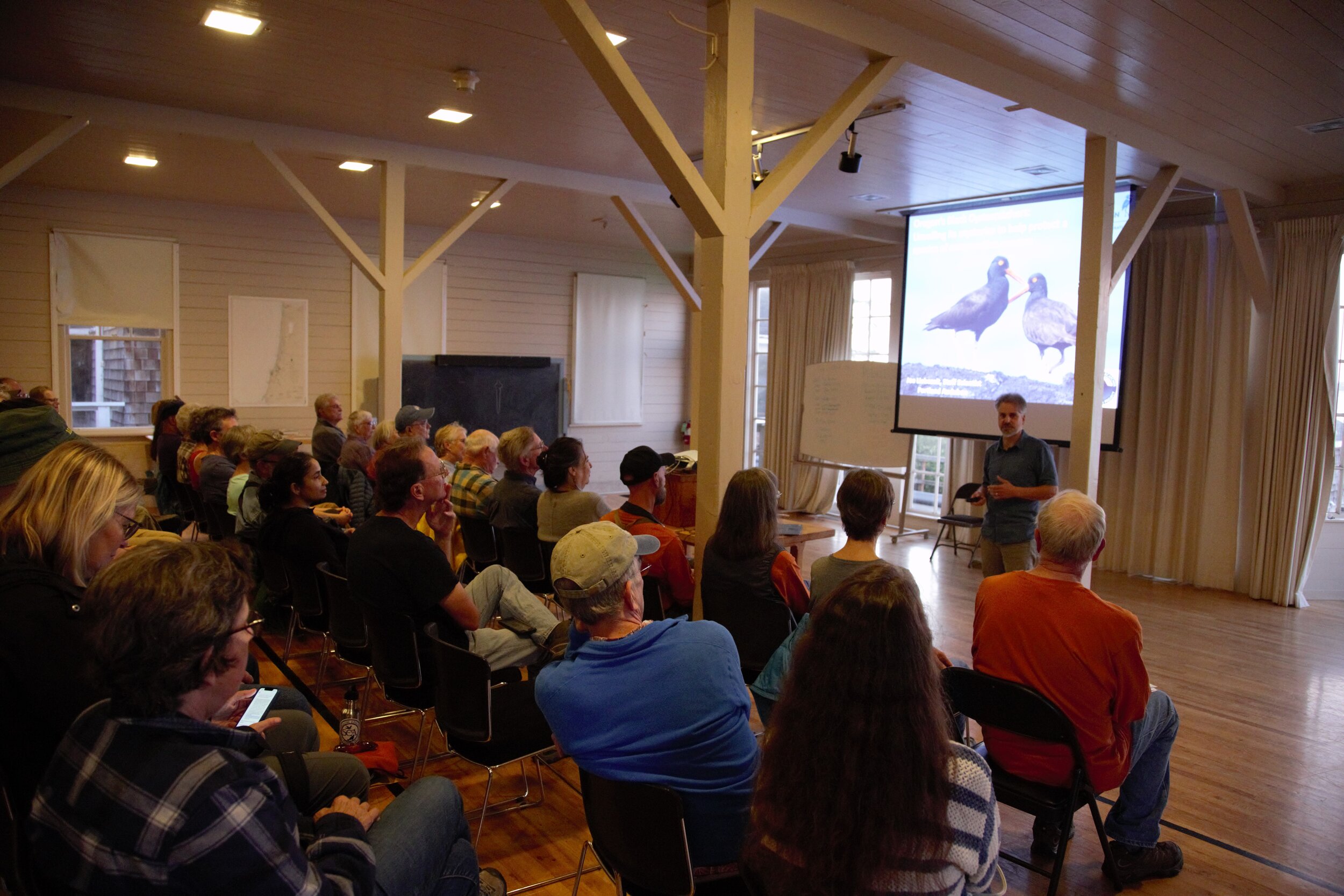  Joe Liebezeit from the Portland Audubon Society presents on a Species of Concern: the Black Oystercatcher.  