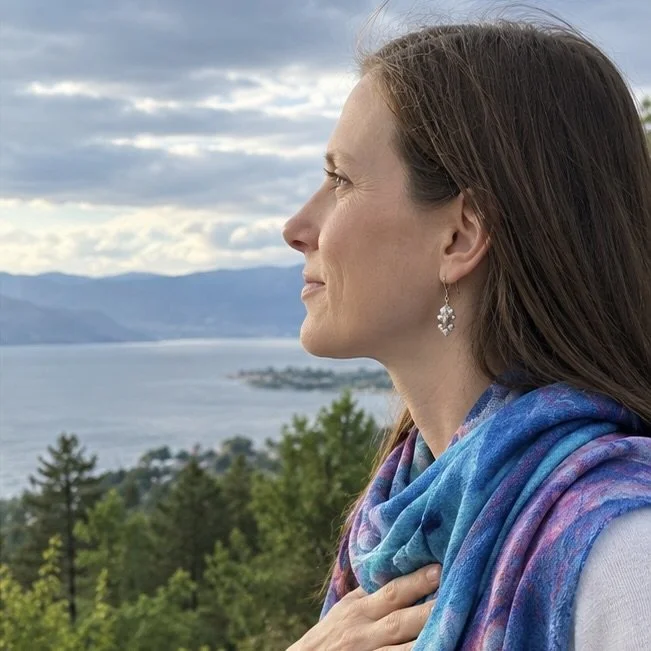 Bénédicte Lauzière looking out over a lake