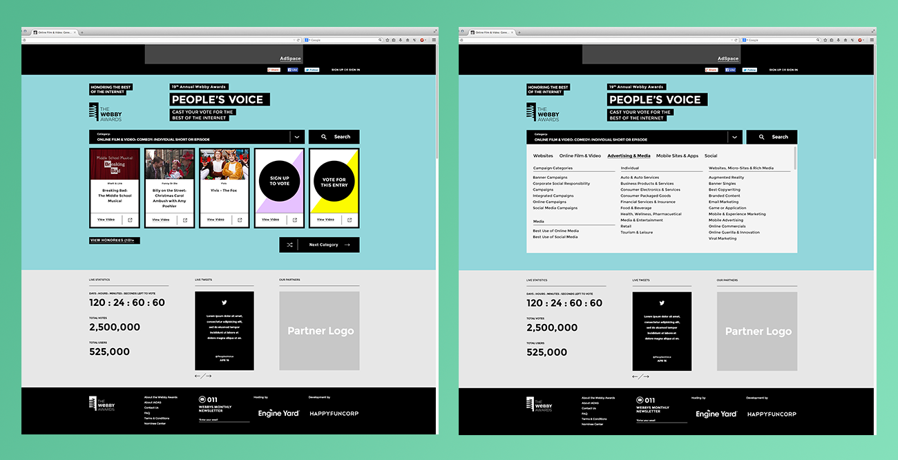 The bold design used on the main site was used to update the People’s Voice platform.