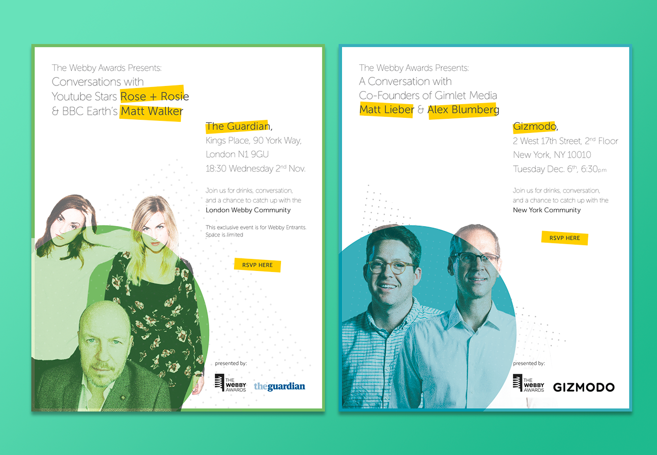 Accompanying marketing materials for our tentpole events