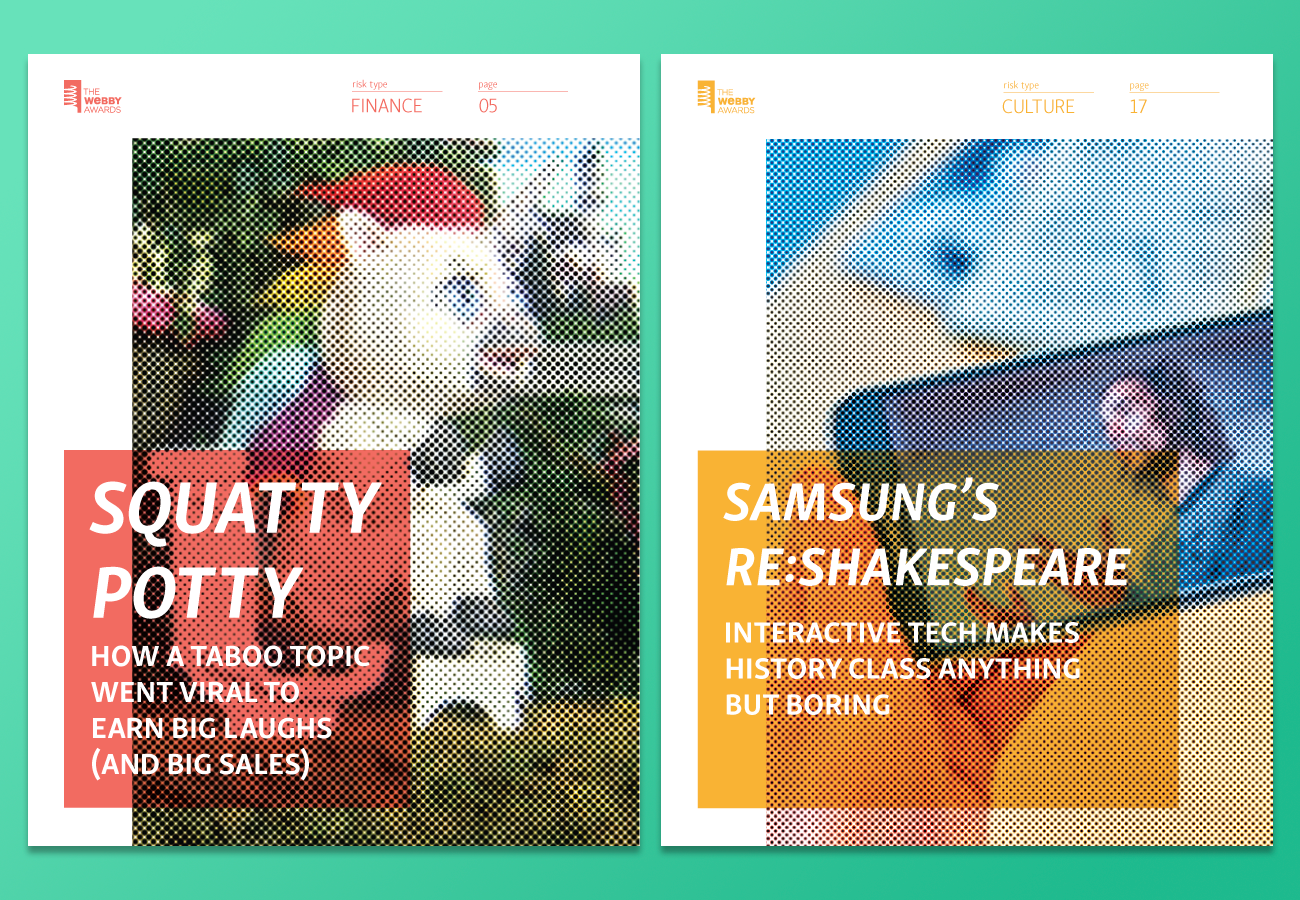 The trend report focused on 4 projects & companies who took a risk to complete a project and create buzz and further their brands. The 4 categories were: Financial, Technological, Cultural, & Creative risks.