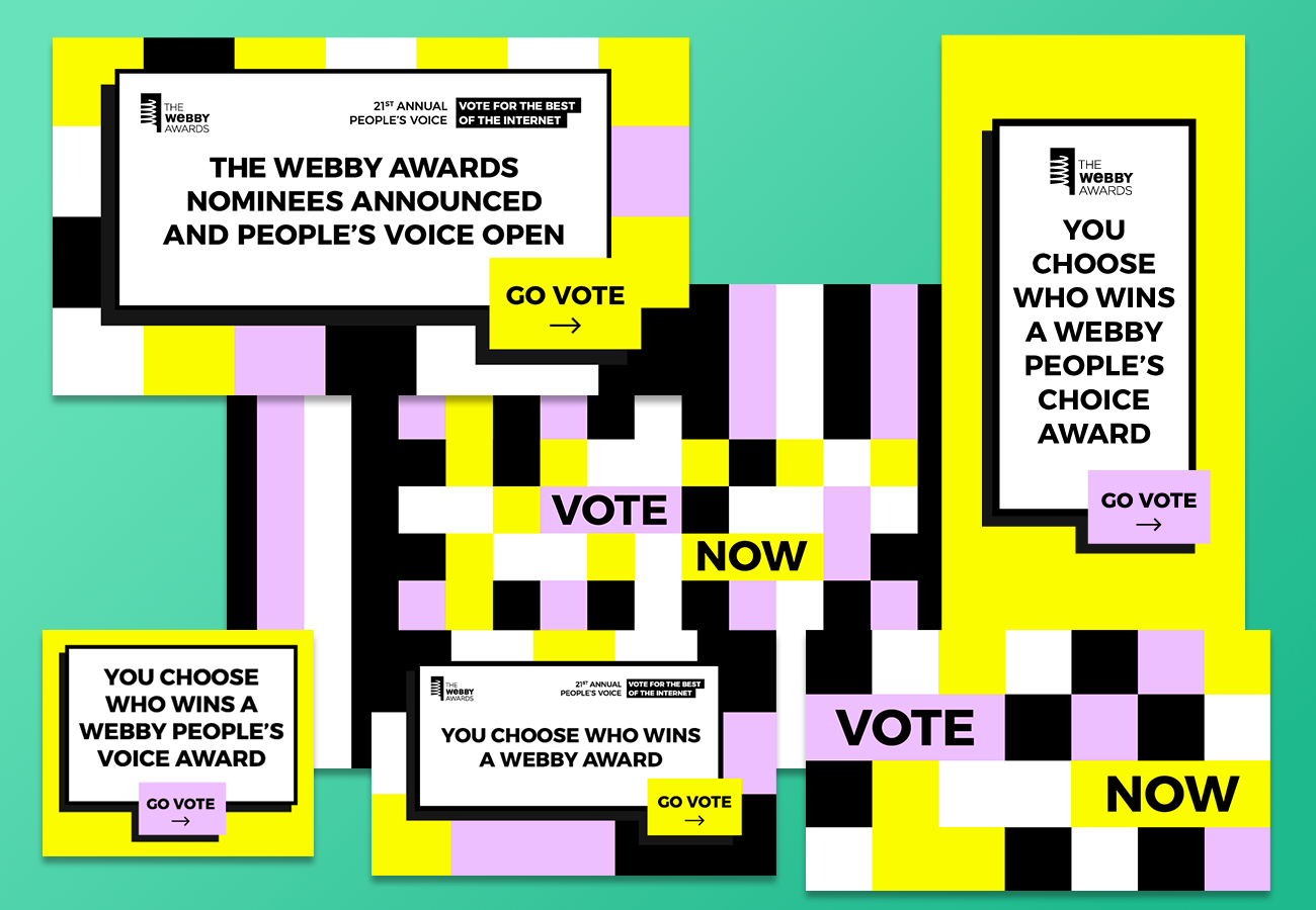 Using the updated focus on the rectangle & square I created the social campaign around tiles. The tile color pattern reflects the amount of projects up for vote during the People’s Voice campaign.